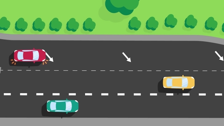 How Far Can You Travel in a T3 Lane if You Need to Overtake the Vehicle Turning Right